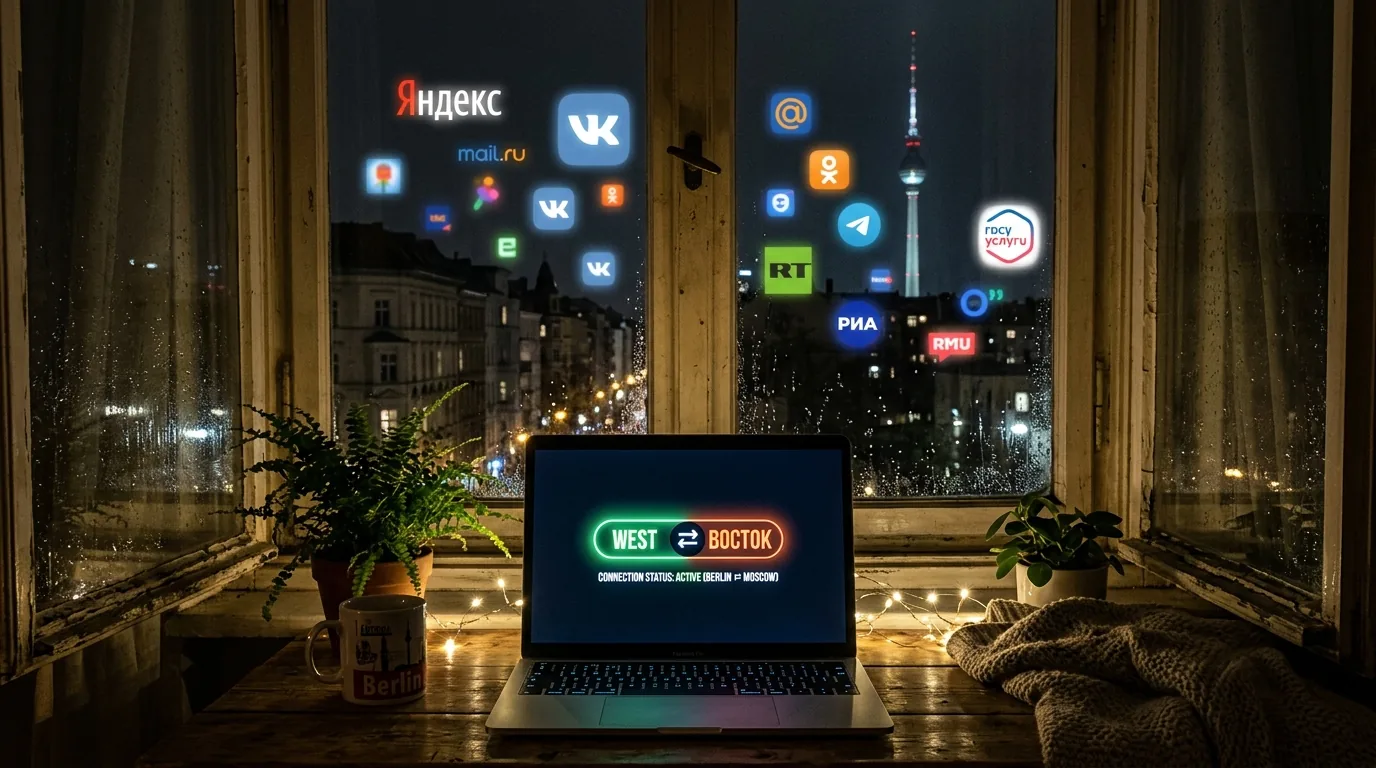Интерфейс приложения Relokant VPN для доступа к российским сервисам